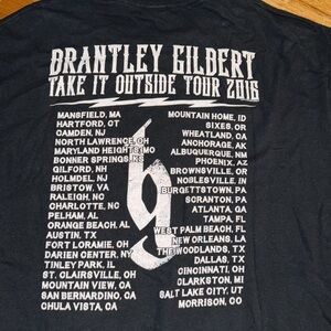 2016 Brantley Gilbert Take it outside tour shirt concert tour blk short sleeve L